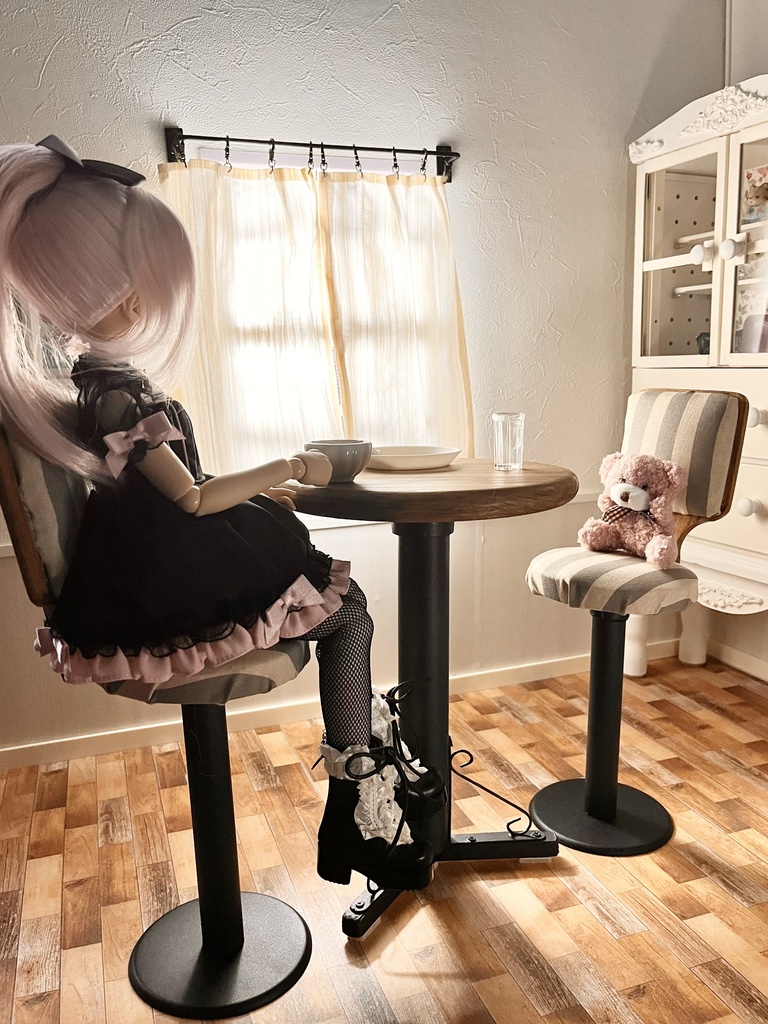 1/3(1/4)スケール ドール用 カフェテーブルセット オーク