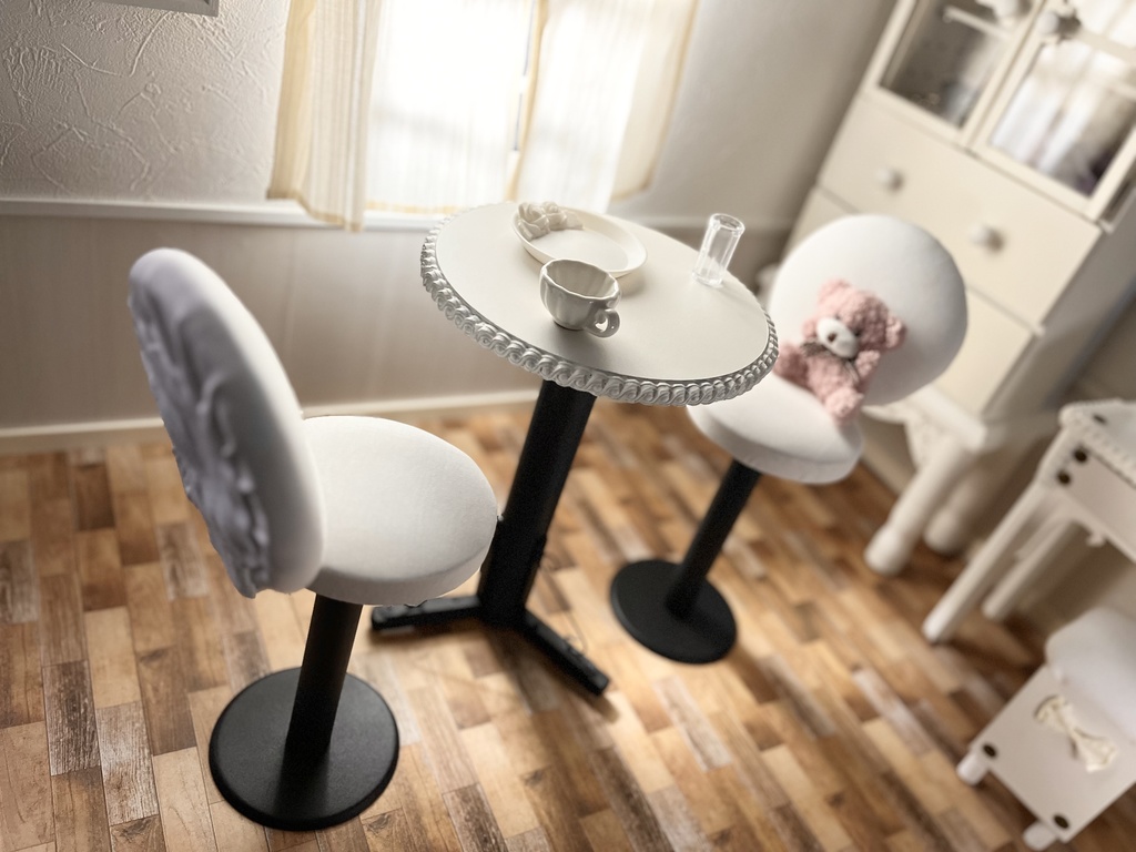 1/3(1/4)スケール ドール用 カフェテーブルセット ホワイト