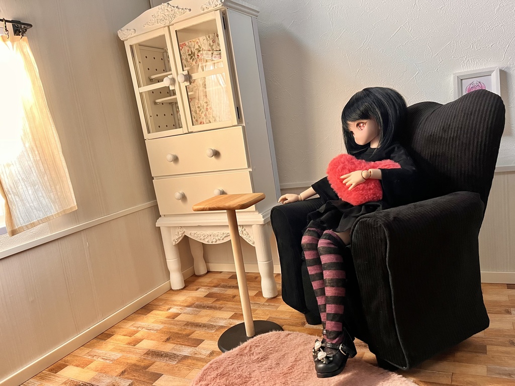 1/3(1/4)スケール ドールサイズ シングルソファ ブラック