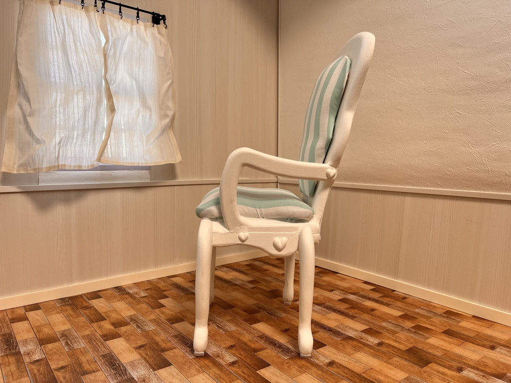 1/3(1/4)スケール アンティークチェア ホワイト