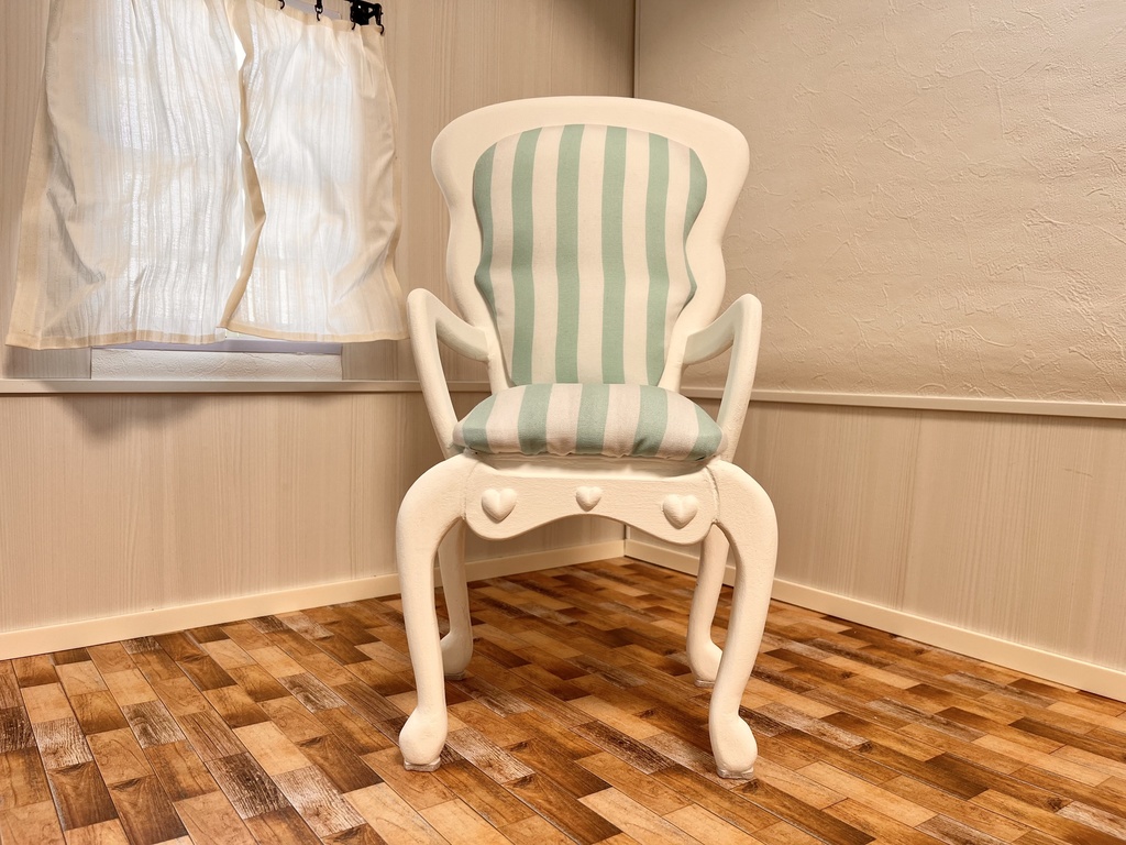 1/3(1/4)スケール アンティークチェア ホワイト
