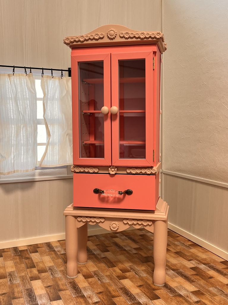 1/3(1/4)スケール 中型キャビネット ピンク