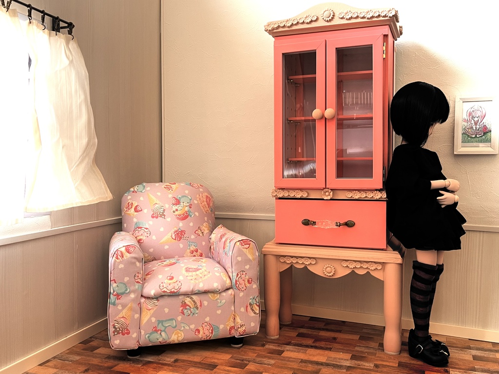 1/3(1/4)スケール　中型キャビネット　ピンク