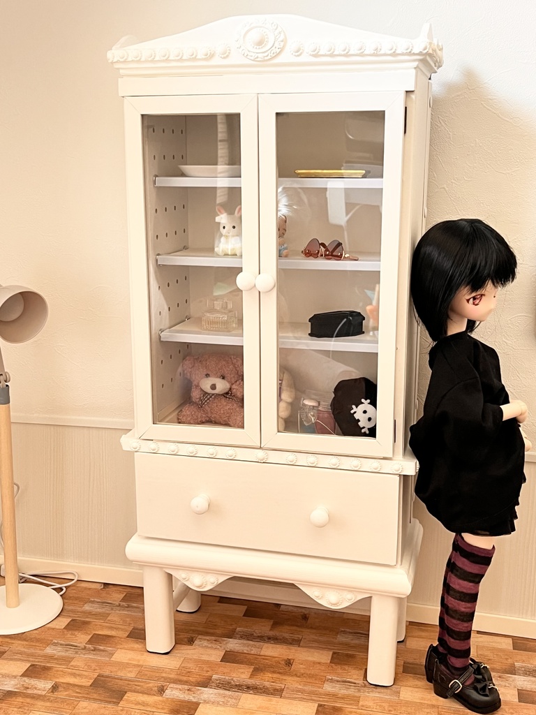 1/3(1/4)スケール　ワイドキャビネット　ホワイト