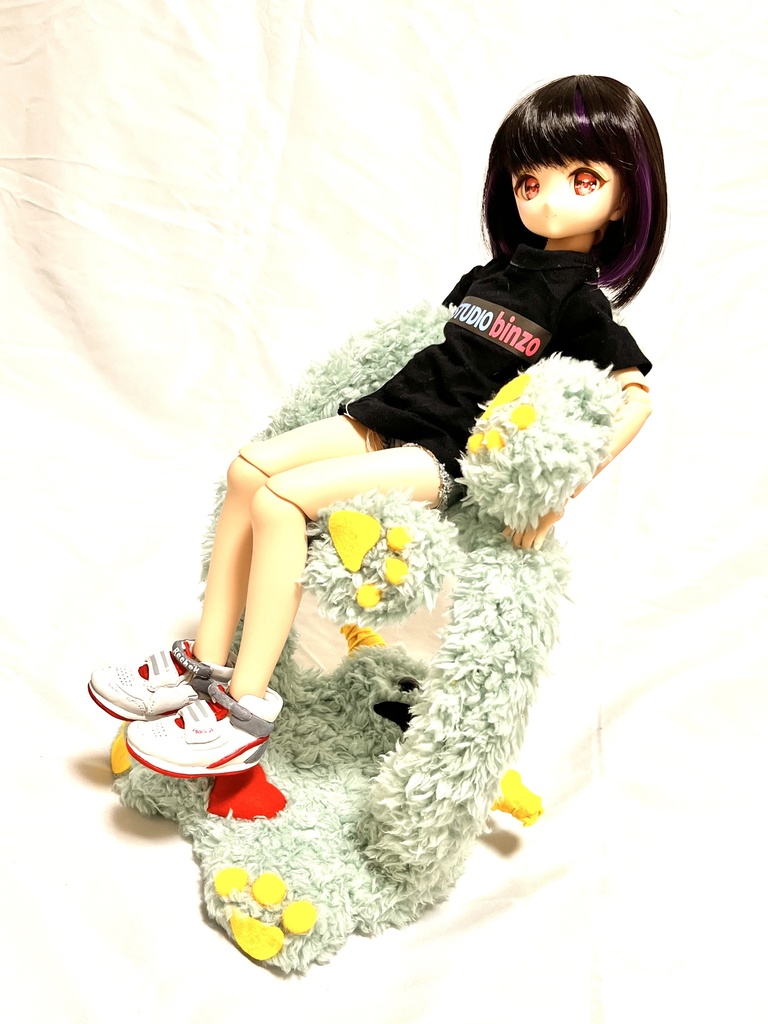 ドールスタンド もふもふマン タイプB ミントグリーン