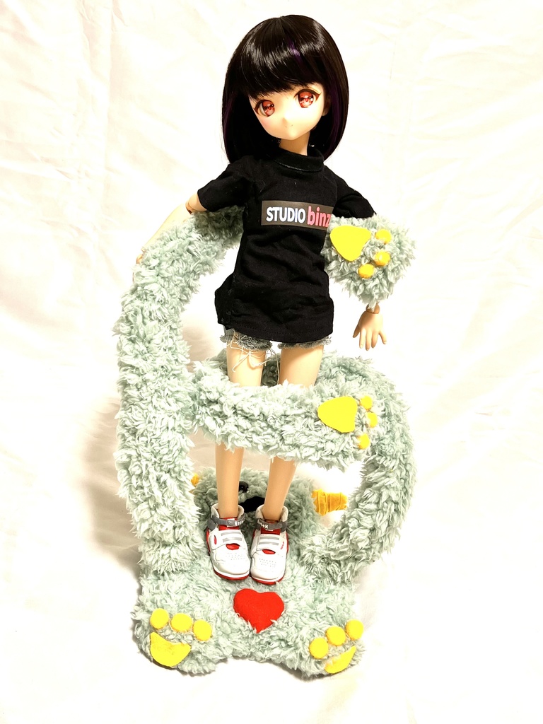 ドールスタンド もふもふマン タイプB ミントグリーン