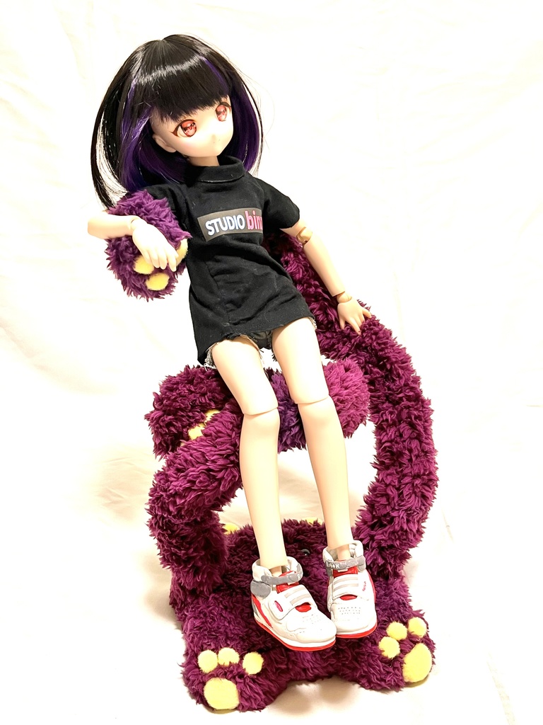 ドールスタンド もふもふマン タイプA パープル