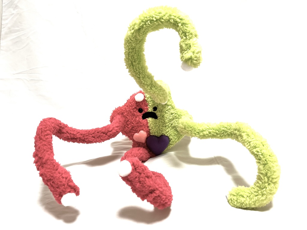 ドールスタンド もふもふマン変異種 マゼンタ×グリーン