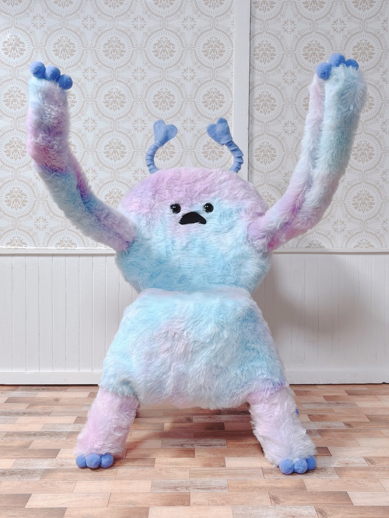 DXもふもふマンチェア　ミックスカラー×パープル