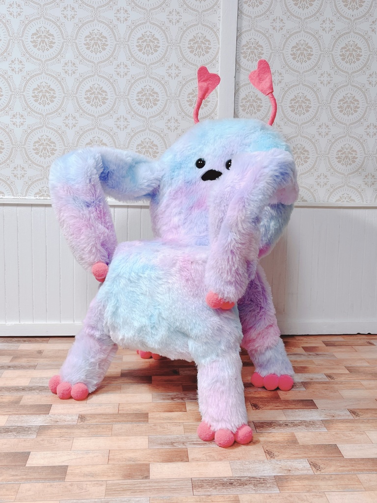 DXもふもふマンチェア　ミックスカラー×ピンク