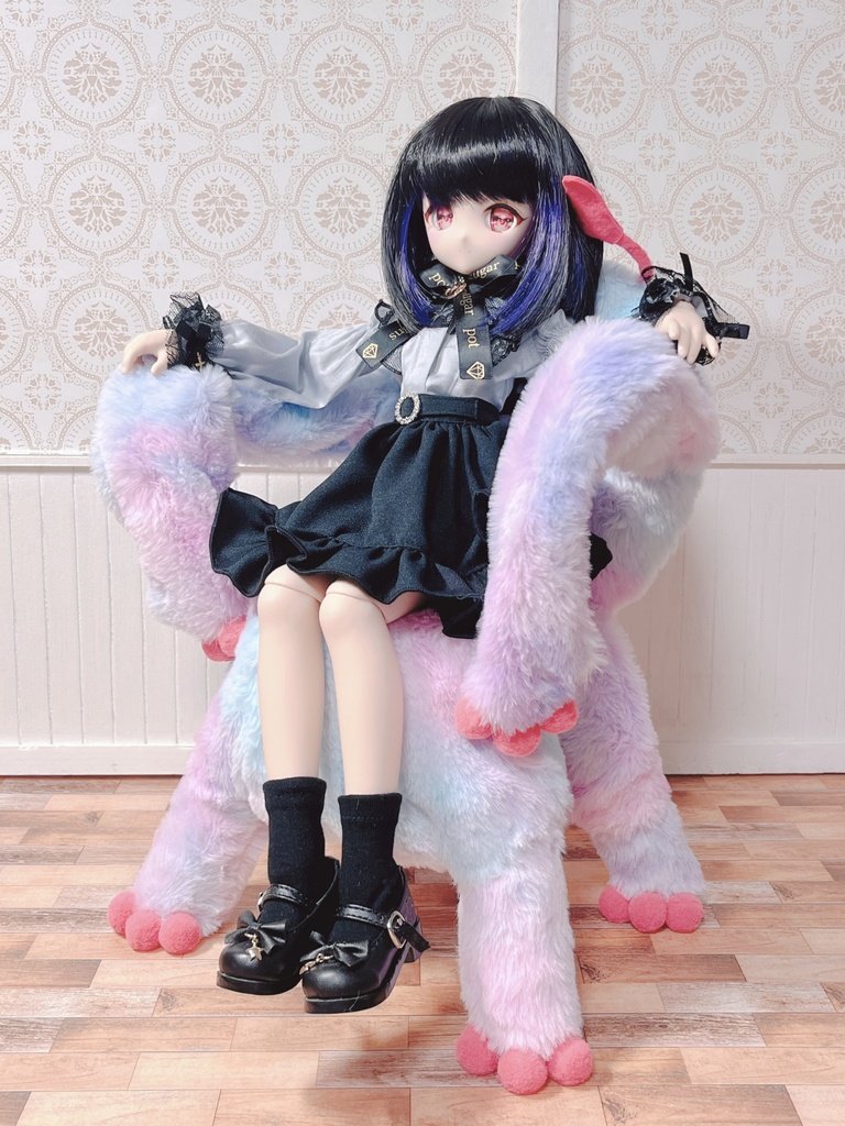 DXもふもふマンチェア ミックスカラー×ピンク