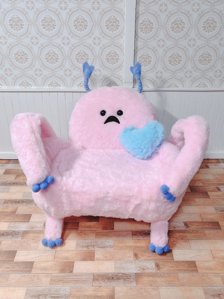 もふもふマンWソファ ピンク×パープル
