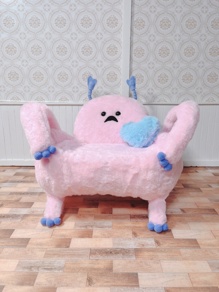 もふもふマンWソファ ピンク×パープル
