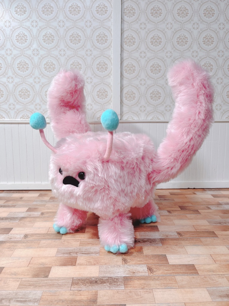 もふもふマンチェア　ピンク×ブルー