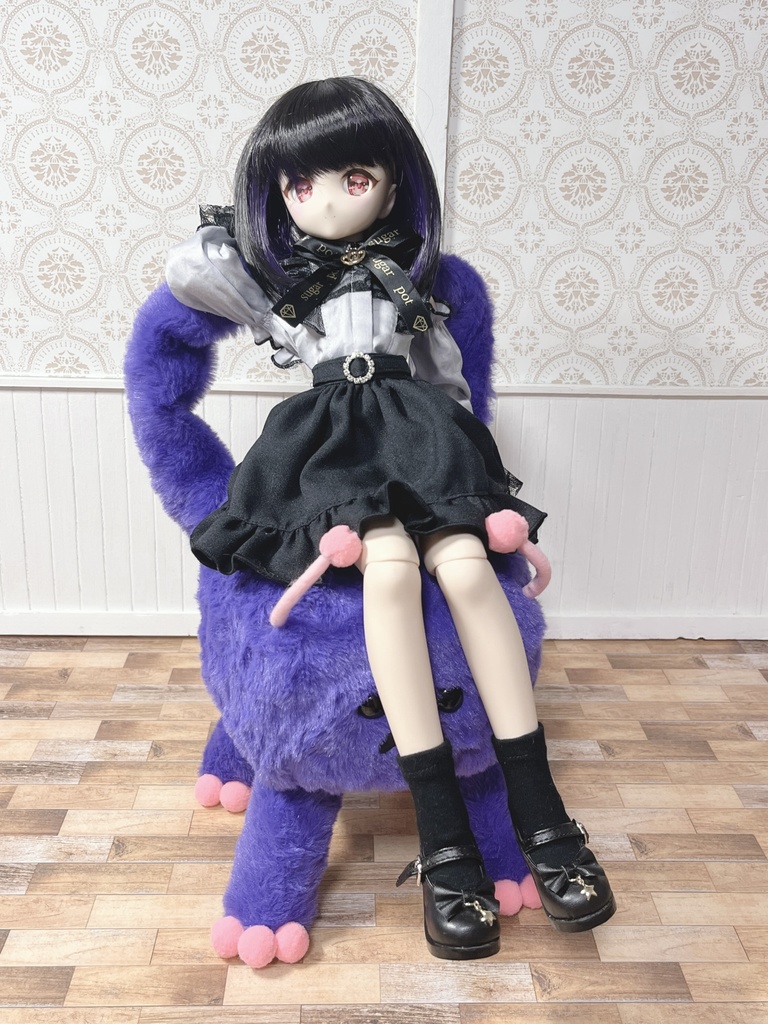 もふもふマンチェア パープル×ピンク