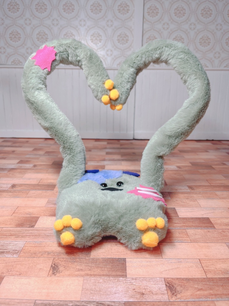 座椅子 もふぞんびマン グリーン×イエロー×パープル