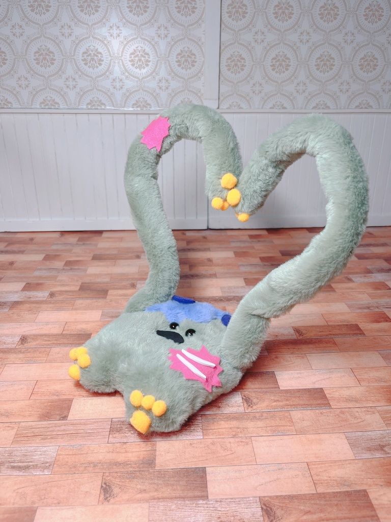 座椅子 もふぞんびマン グリーン×イエロー×パープル