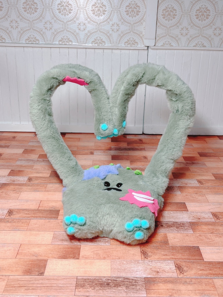 座椅子 もふぞんびマン グリーン×イエローG×ブルー