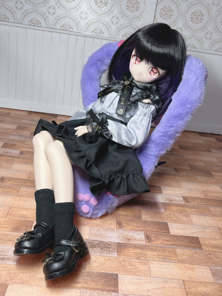 座椅子 もふぞんびマン パープル×ブルー×ピンク