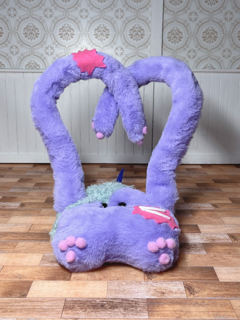 座椅子 もふぞんびマン パープル×ブルー×ピンク