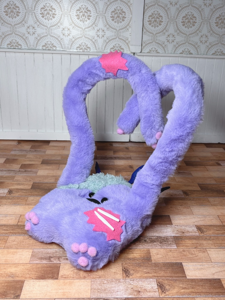 座椅子 もふぞんびマン パープル×ブルー×ピンク