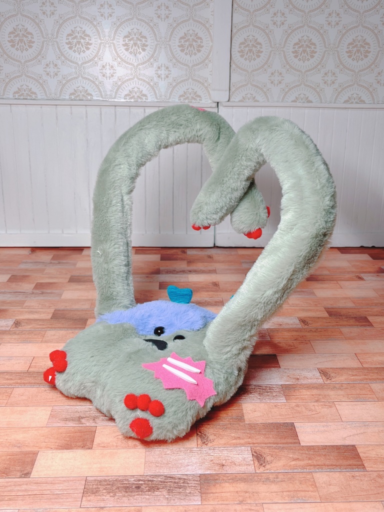 座椅子 もふぞんびマン グリーン×ブルー×レッド