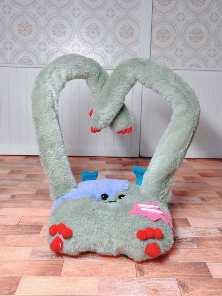 座椅子 もふぞんびマン グリーン×ブルー×レッド