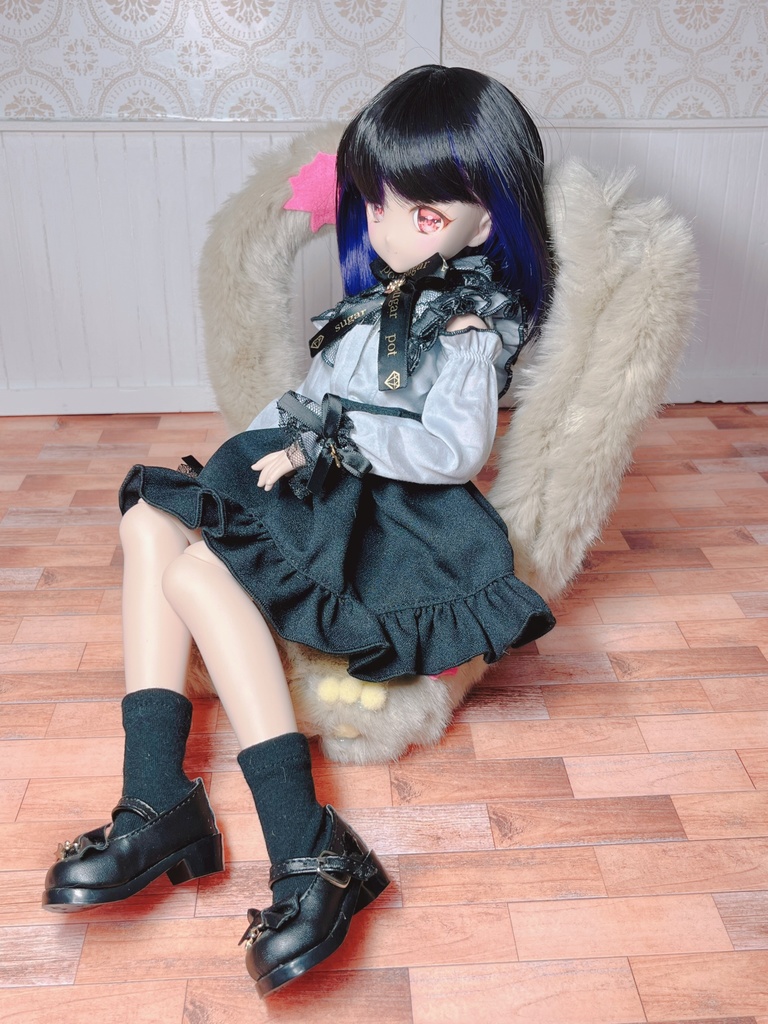 座椅子 もふぞんびマン ベージュ×グリーン×イエロー