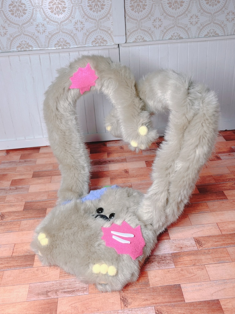 座椅子 もふぞんびマン ベージュ×グリーン×イエロー