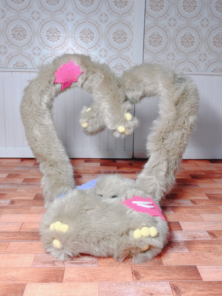 座椅子 もふぞんびマン ベージュ×グリーン×イエロー