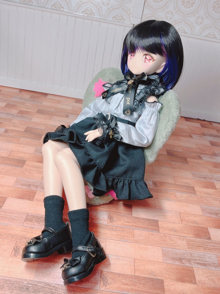 座椅子 もふぞんびマン グリーン×ピンク プロトタイプ