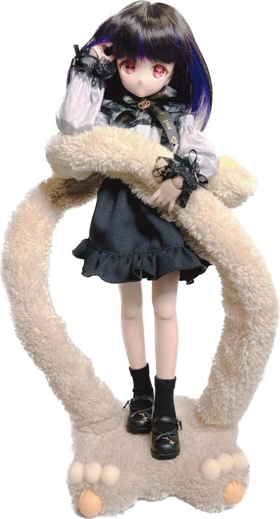 ドールスタンド もふもふマン ベージュ×ミルキーホワイト