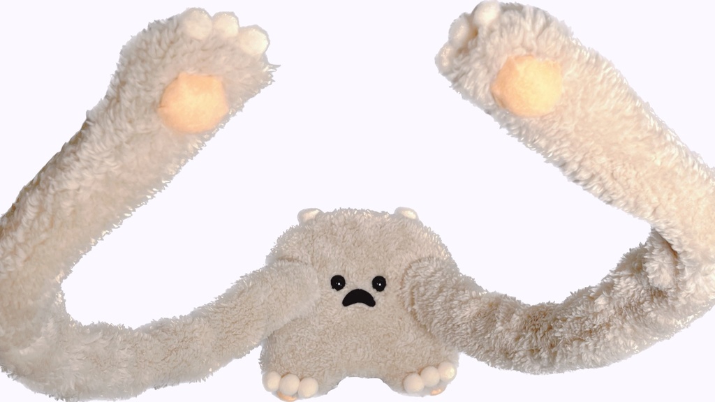 ドールスタンド もふもふマン ベージュ×ミルキーホワイト