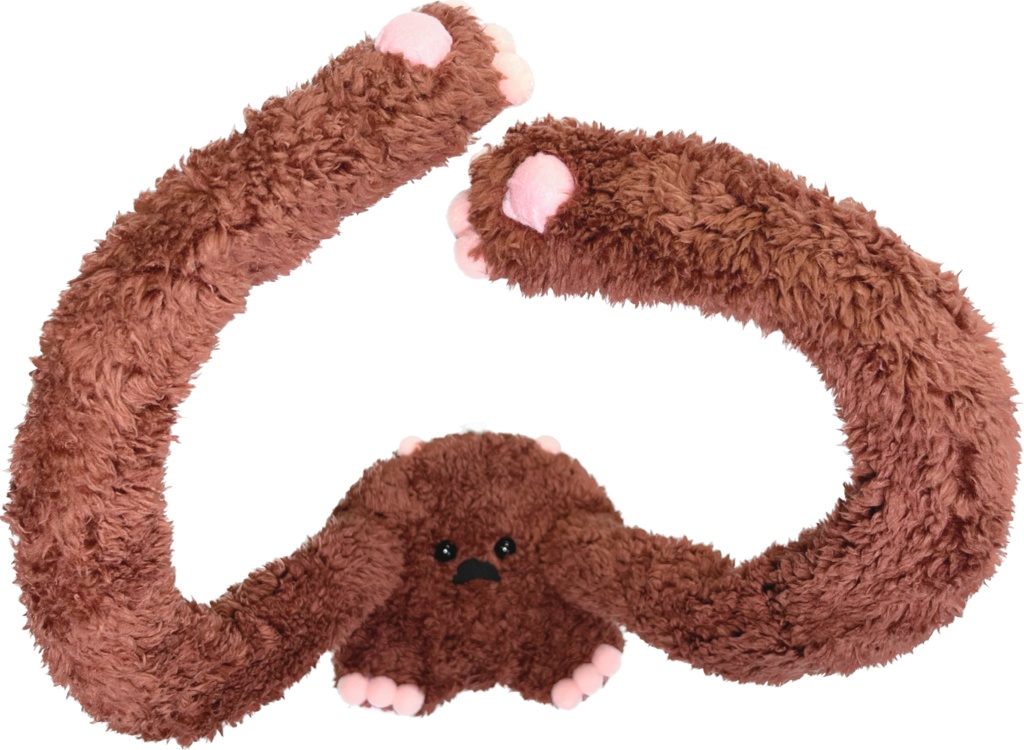 ドールスタンド もふもふマン ブラウン×ピンク