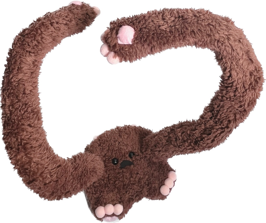 ドールスタンド もふもふマン ブラウン×ピンク