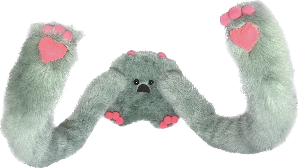 ドールスタンド もふもふマン シーグリーン×ビビットピンク