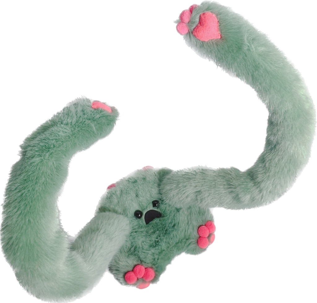 ドールスタンド もふもふマン シーグリーン×ビビットピンク