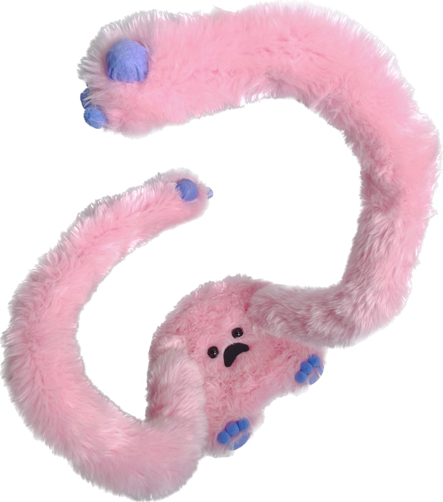 ドールスタンド もふもふマン ベビーピンク×パープル