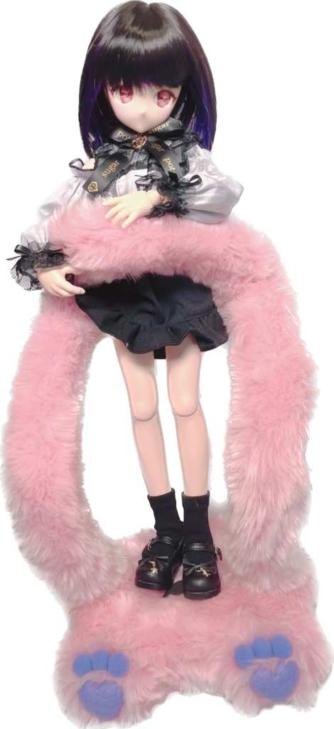 ドールスタンド もふもふマン ベビーピンク×パープル