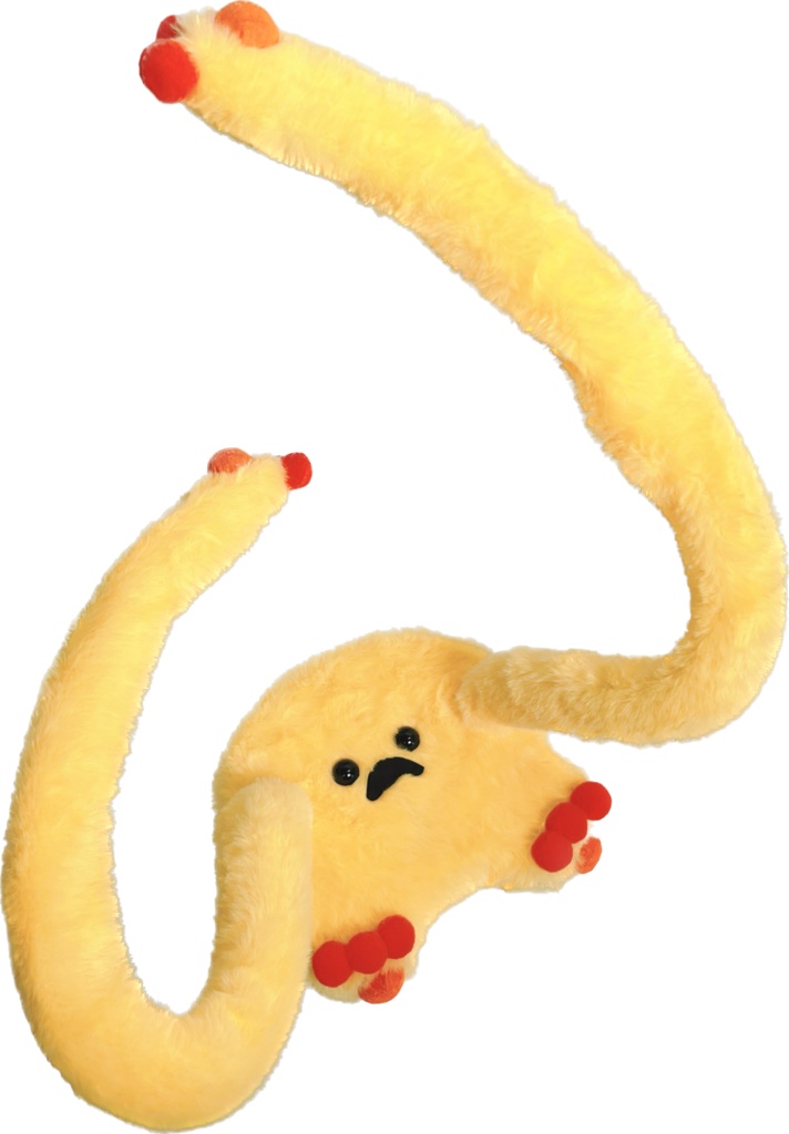 ドールスタンド もふもふマン イエロー×オレンジ