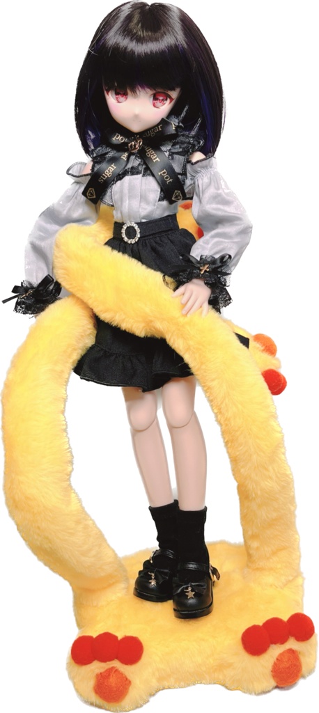 ドールスタンド もふもふマン イエロー×オレンジ