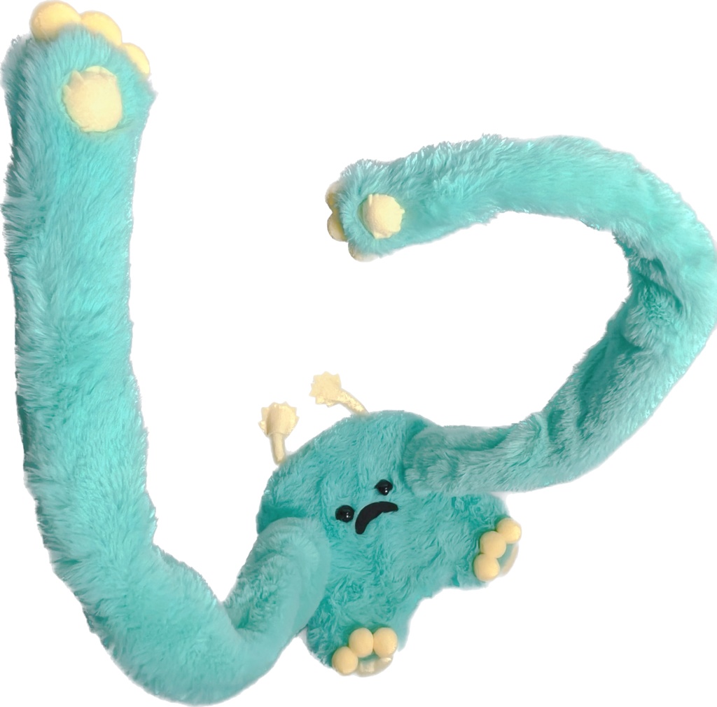 ドールスタンド もふもふマン ミントグリーン×イエロー