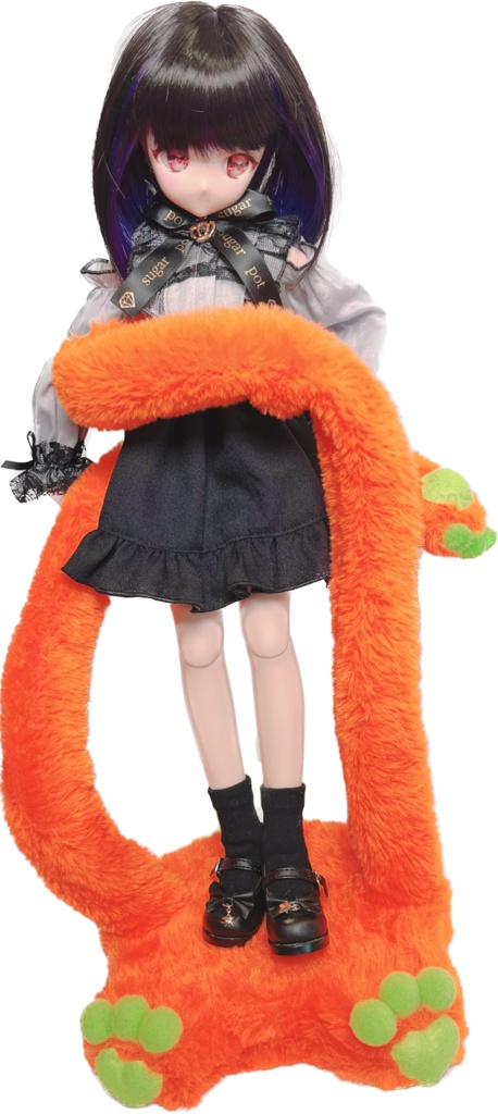 ドールスタンド もふもふマン オレンジ×イエローグリーン