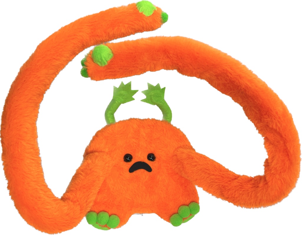 ドールスタンド もふもふマン オレンジ×イエローグリーン