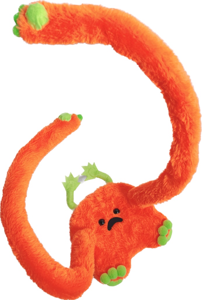 ドールスタンド もふもふマン オレンジ×イエローグリーン