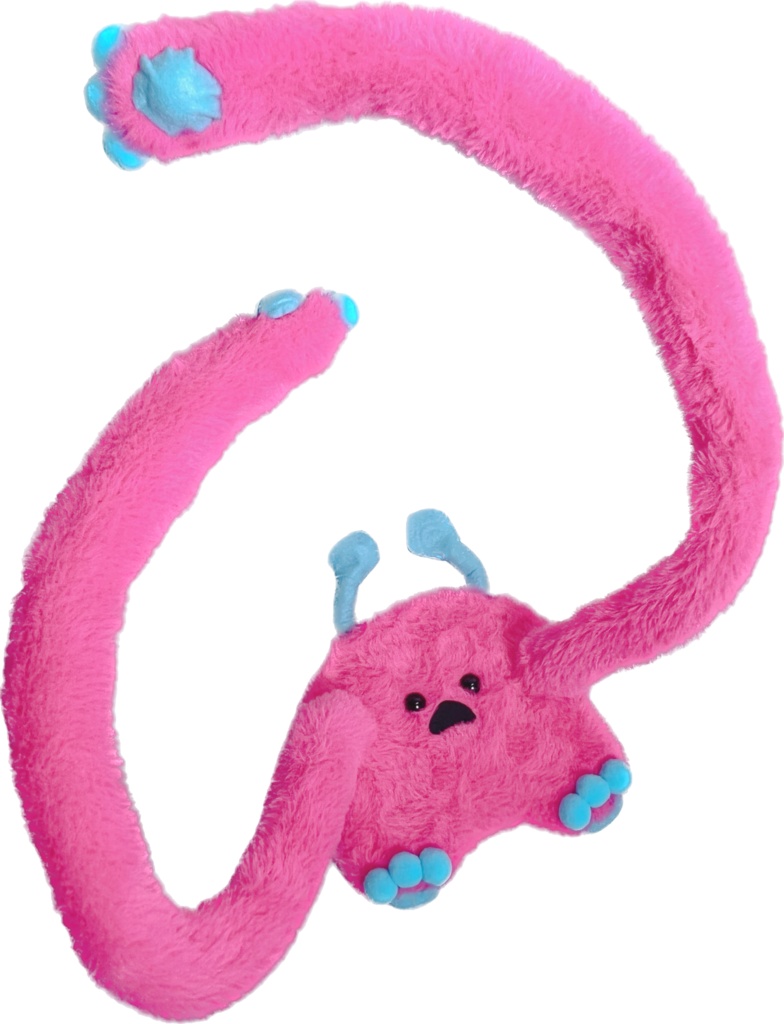 ドールスタンド もふもふマン ビビットピンク×ベビーブルー