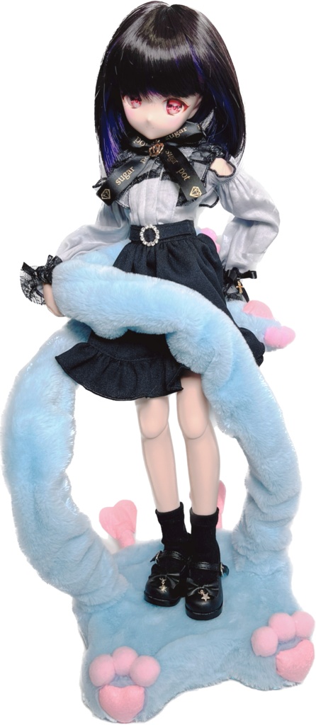 ドールスタンド もふもふマン ベビーブルー×ピンク