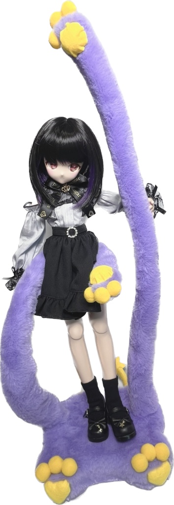 ドールスタンド もふもふマン パープル×イエロー