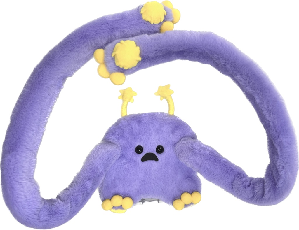 ドールスタンド もふもふマン パープル×イエロー