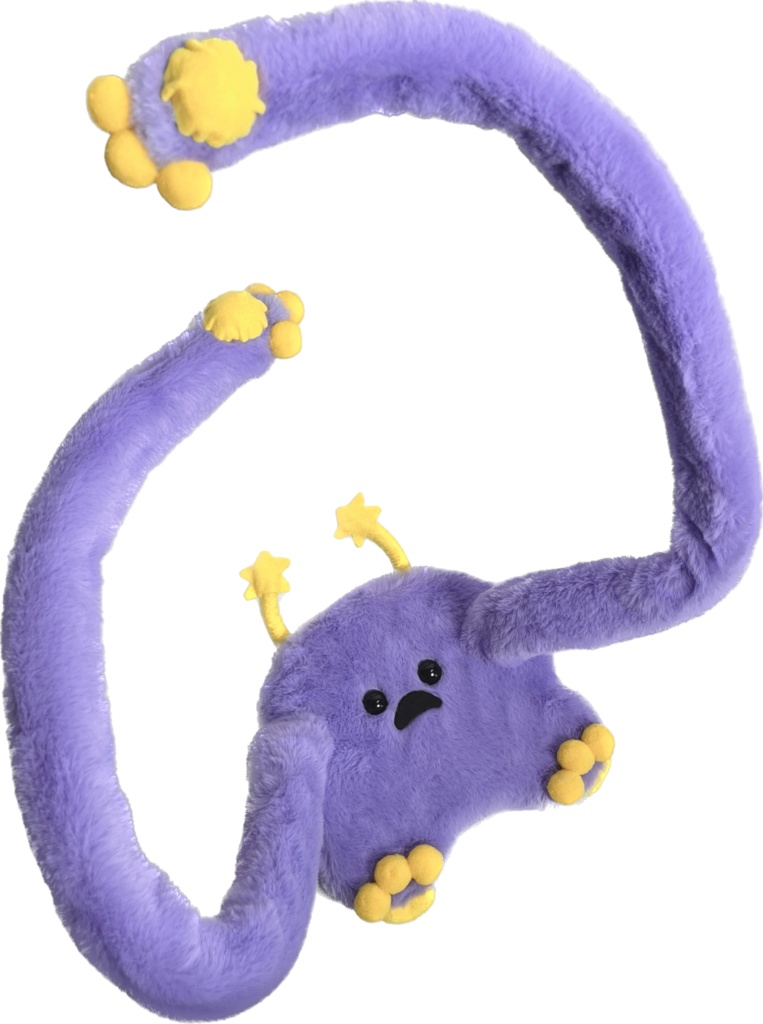 ドールスタンド もふもふマン パープル×イエロー